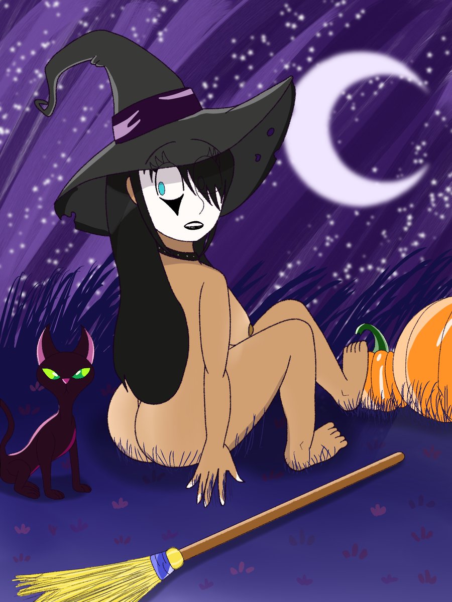 FreeFelix45's tweet photo. A Witch on the First Night of October  
#Halloween #witchcraft #artshare #HappyHalloween https://t.co/2GFD9tqWbe
