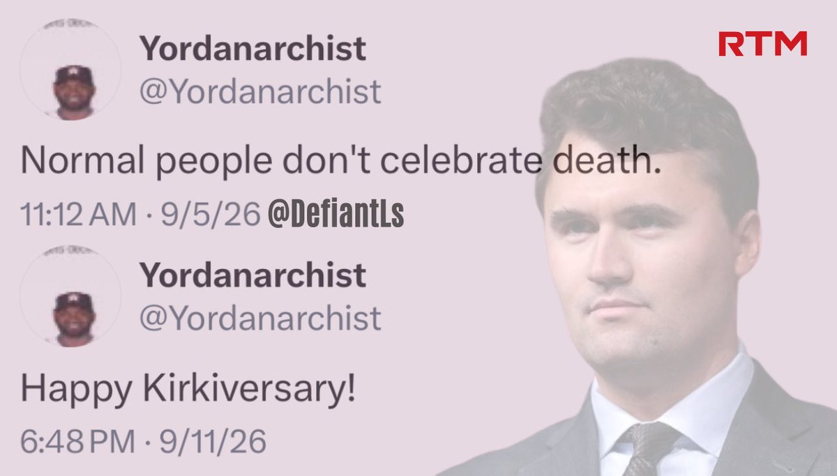 DefiantLs's tweet photo. I agree. Normal people don't celebrate death. https://t.co/njzN6agSBK