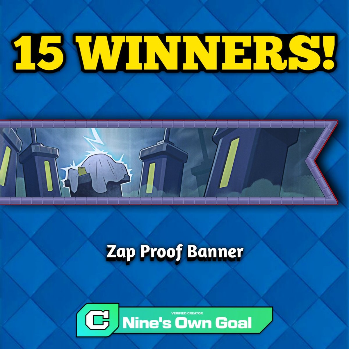 Nines_owngoal's tweet photo. 15x Zap Proof Banner GIVEAWAY 🎁

How to enter:   
• like♥️
• Retweet 🔁
• Subscribe to this channel: https://t.co/vDxJB7NdtP

Ends in 6 days ⌛️ 
#GiftedBySupercell #Giveaway #ClashRoyale https://t.co/7dKt2H5bC1