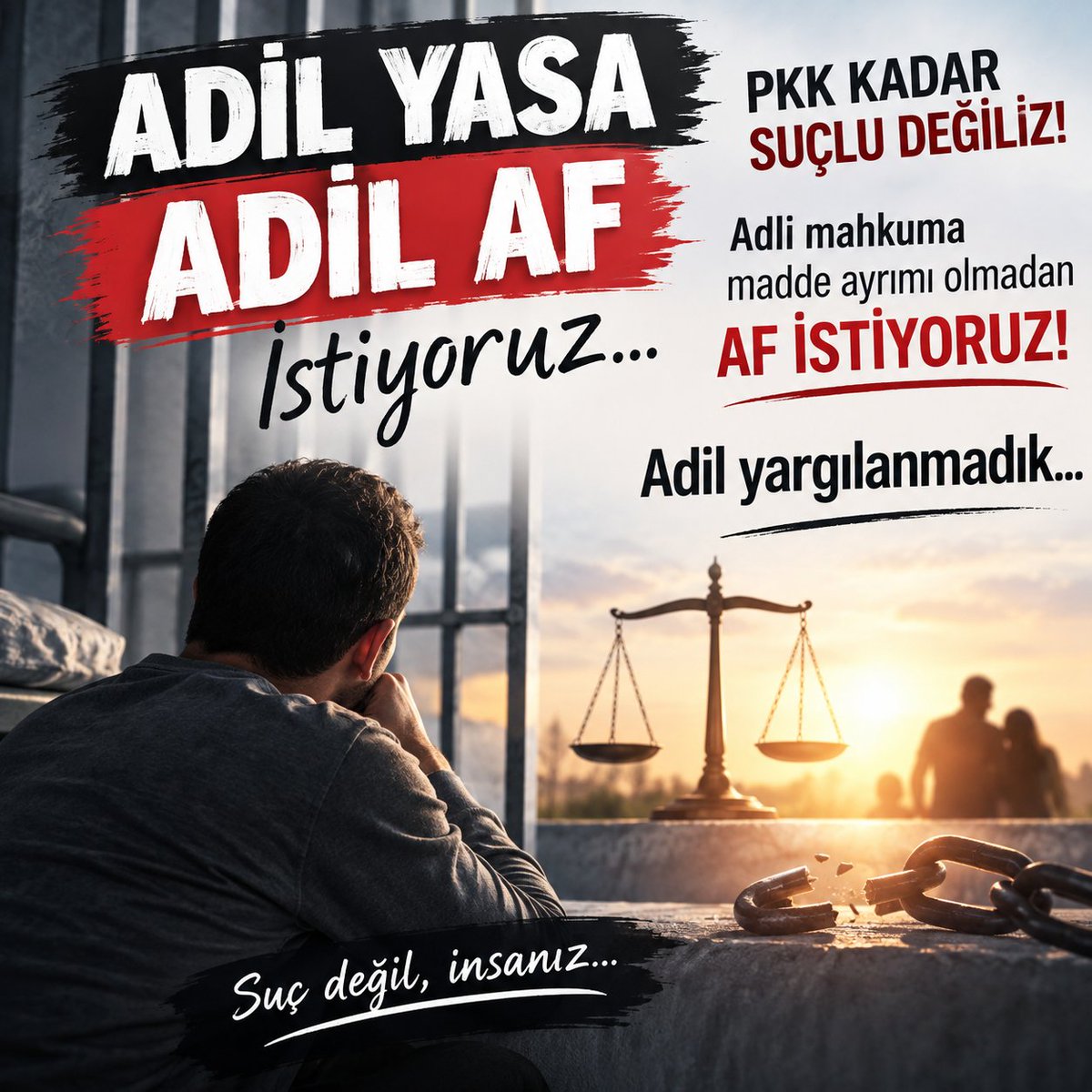 FatmaKosta93928's tweet photo. @Mhalukcavusoglu Birini ağlatıp birini güldüren yasalar, düzenlemeler, paketler istemiyoruz artık!
Bugün TCK'nin her maddesinden mağdur var
Her yıl adil yargılanmayan binlerce insan var
Tek bir çözüm var o da Genel Af
SnErdoğanın HaberiVarmı
@RTErdogan @dbdevletbahceli @YildizFeti https://t.co/vJn9d7NyZU