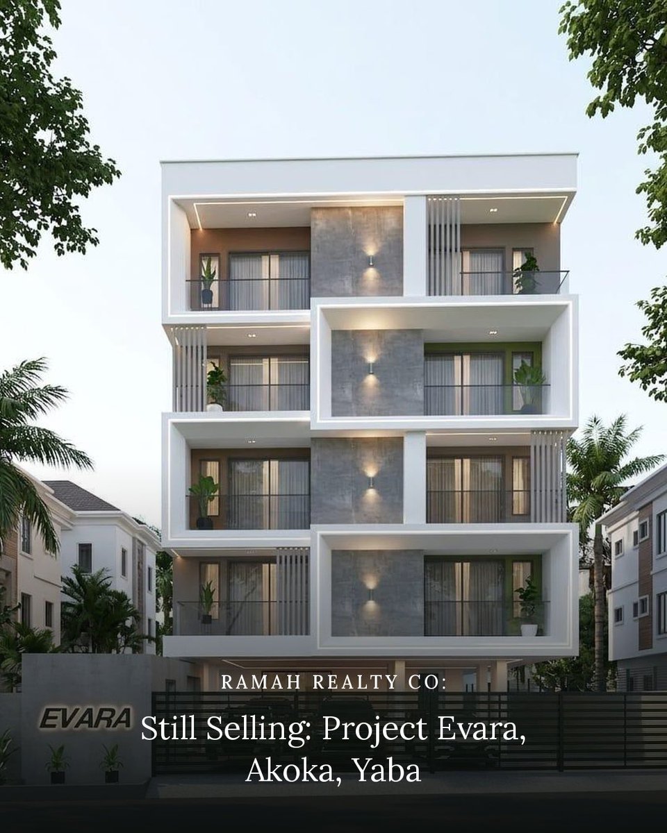 arramahrealty's tweet photo. Project Evara — Akoka, Yaba
Still Selling: Project Evara, Akoka, Yaba — premium mixed-use living. 1-Bed ₦80M (dep ₦30M) | Studio ₦50M (dep ₦20M). CCTV, elevator, gym, smart home. 

Comment "EVARA" or DM for details. — Ramah Realty Co

#Yaba #Akoka #LagosApartments #Offplan https://t.co/6QlLFh8oHl