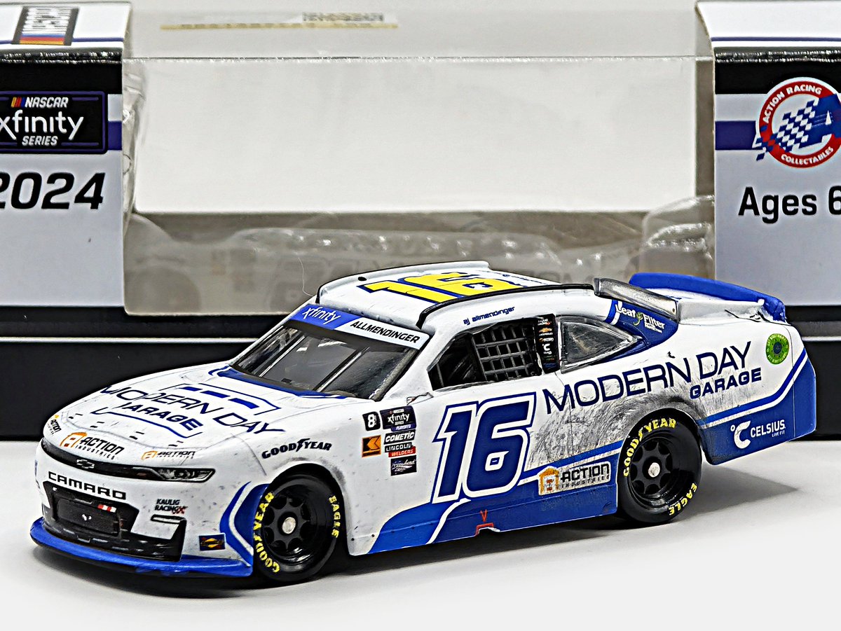 thorntondiecast's tweet photo. 1/64 SHOWCASE: AJ Allmendinger 2024 Modern Day Garage Las Vegas Win

This one got canceled in the bigger scale but thankfully made MOQ in 1/64. Back when raced win exclusives were almost unheard of in 1/64 lol... Hill's wins that year were some other examples of it happening. https://t.co/VKbWKYnNsG