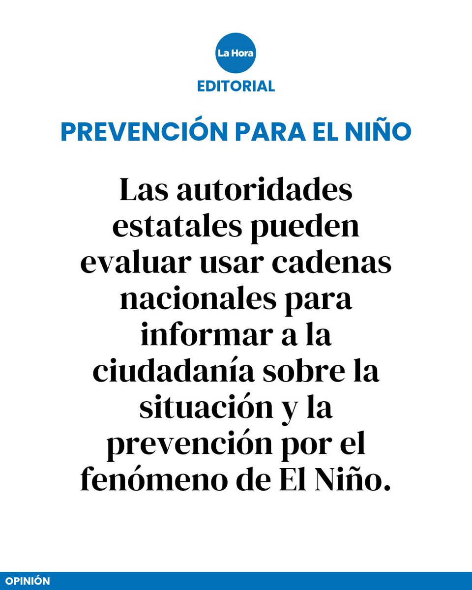 lahoraecuador's tweet photo. El Gobierno y los municipios deben contar con un mecanismo masivo de comunicación para que los ecuatorianos conozcan qué deben esperar y cómo deben actuar ante emergencias.

Lee el editorial completo 👉 https://t.co/Q6qR8sjBfd https://t.co/hPv6g46Zs4