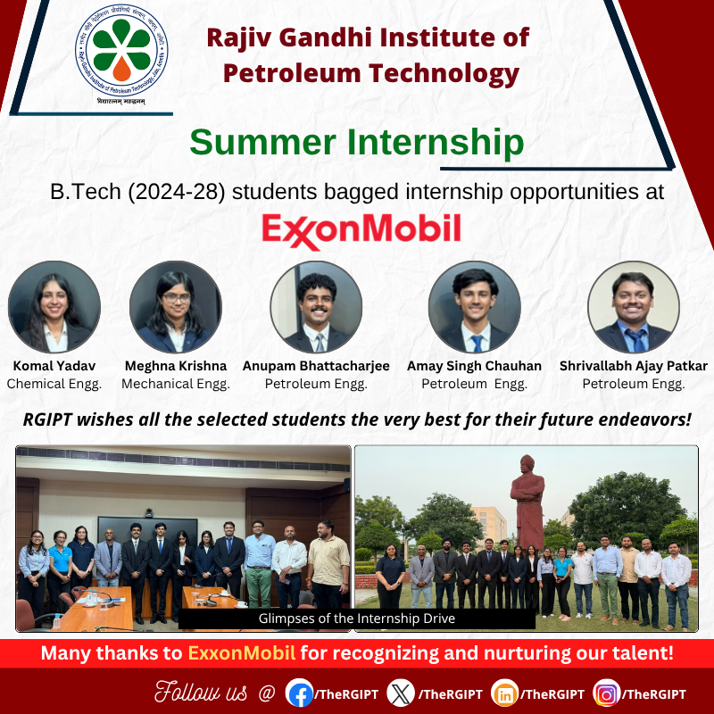 TheRGIPT's tweet photo. Summer Internships @ ExxonMobil!
https://t.co/FBrZc2VFlO (2024–28 batch) students have secured Summer Internship opportunities at ExxonMobil.
#RGIPT #ExxonMobil #SummerInternship #StudentAchievements #EngineeringExcellence https://t.co/U6I4MH1Aow