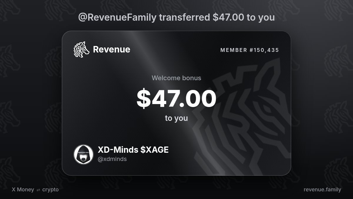 xdminds's tweet photo. Received, $47.00 from @RevenueFamily https://t.co/sYXagZErwR