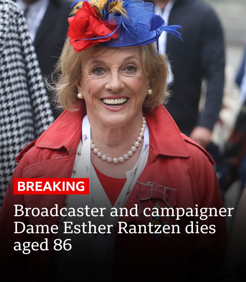 TrumpUpdatbtX's tweet photo. 📰 Breaking News

Dame Esther Rantzen Dies at 86: Broadcaster and campaigner Dame Esther Rantzen has died aged 86, marking the loss of a well-known figure in British television and charity work. https://t.co/GonSiLZBPm