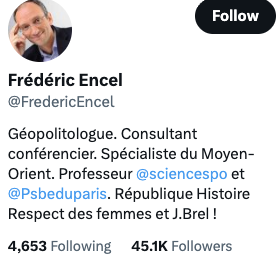thelegend2seven's tweet photo. @FredericEncel Un *Spécialiste du Moyen-Orient*. Ça me rappelle la chercheuse du CNRS qui parle arabe*. https://t.co/wGh7DSLXYA