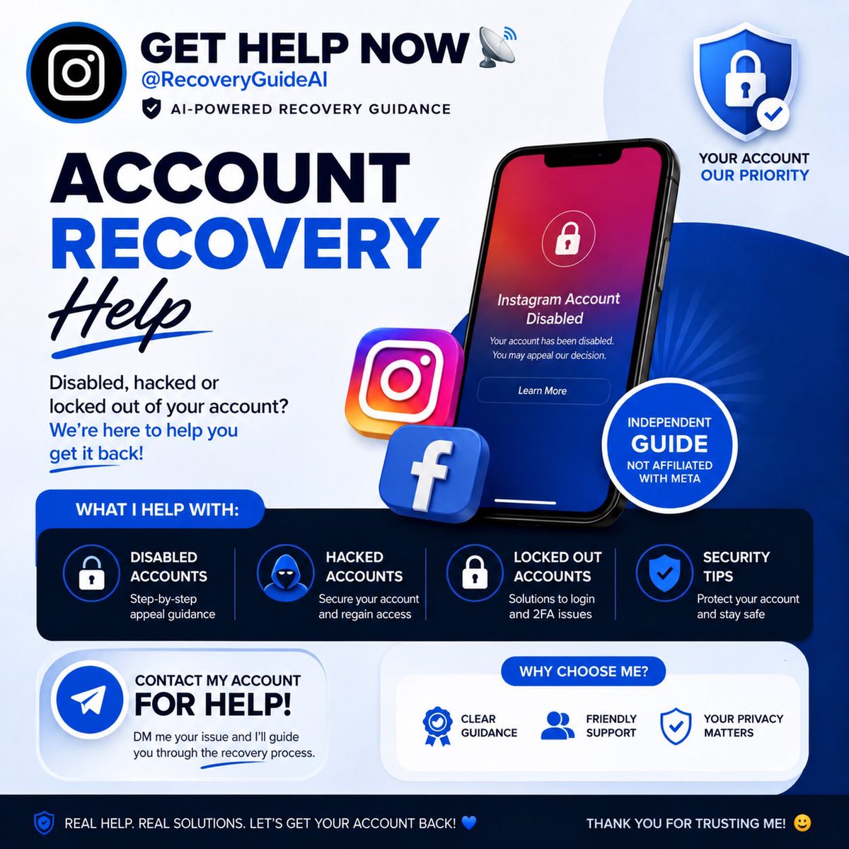 Kim_Nerd1's tweet photo. I’m actively working to recover all banned accounts on Instagram free of charge ✨ https://t.co/adPHIrnXhx