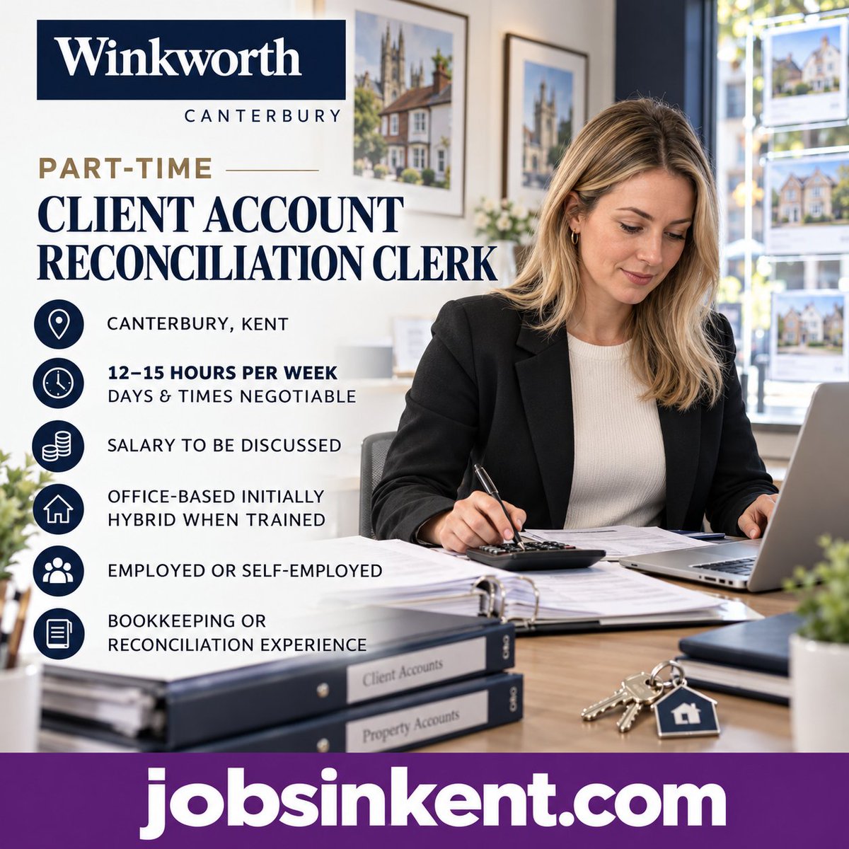 JobsInKentcom's tweet photo. Part-Time Account Reconciliation Clerk

📍 Canterbury
🕒 12–15 flexible hours
🏠 Hybrid after training
📄 Employed or self-employed

Bookkeeping, sales-ledger or reconciliation experience required.

Apply: https://t.co/rGSVypTfPq

#KentJobs https://t.co/PsAvcPGNJL