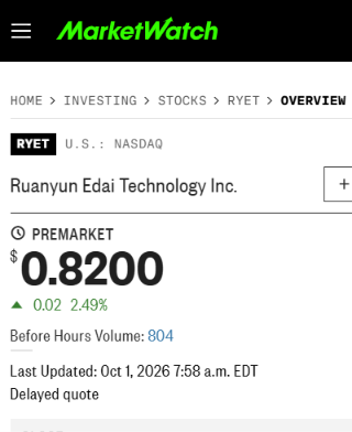 CudworthRa52531's tweet photo. $RYET is starting to look more like a commercialization story than just another small-cap AI name

The company reported $7.48M in FY2026 revenue, up 11.9% YoY, with $5.72M from Smart Campus. On top of that, YeeZo secured an ~$880K deployment covering 10 AIGC labs and 610 workstations.

Now Formind Group is tying together YeeZo, Cogni AI, Smart Campus and HanLink under one broader international strategy across China, Saudi Arabia, Malaysia and the U.S.

The key from here is simple: more paid deployments, more recognized revenue, and proof that these products can scale beyond one-off wins