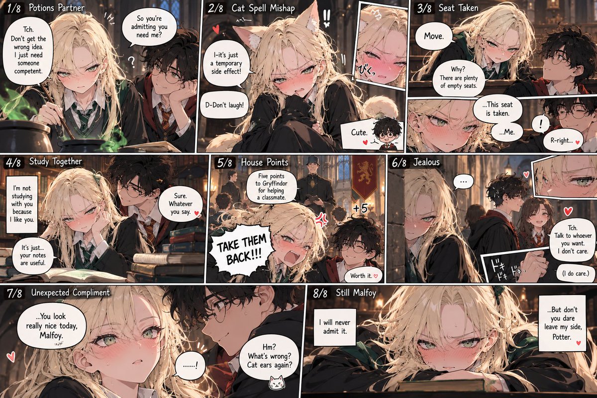 YeongukC's tweet photo. Malfoy: I don’t like Potter.
also Malfoy for 8 consecutive situations:
#Malfoid #FemDraco https://t.co/Vkd2GG2NjX