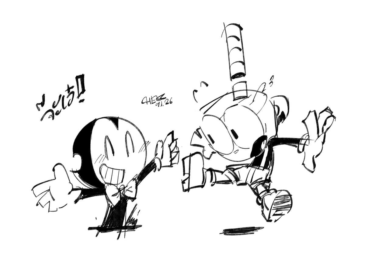 Cheezthatboiii's tweet photo. Redraw of an old art.. 
#cuphead #batim #bendystraw https://t.co/ru7xTl0o05