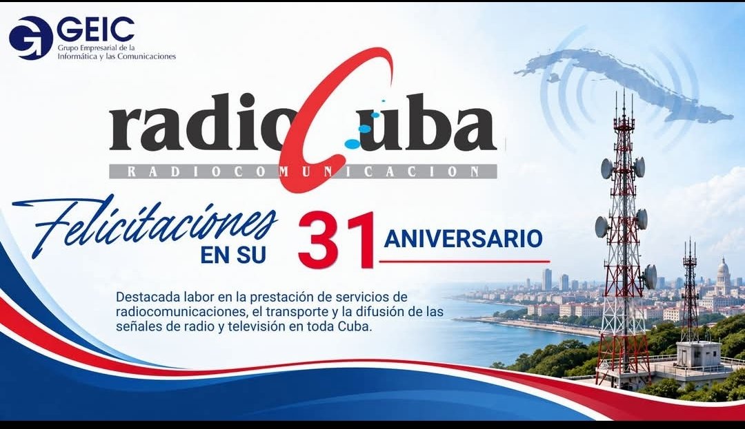 ArmasLilianne's tweet photo. 📡Detrás de cada señal, hay un gran equipo 📡

Hoy Radiocuba - Señal Radio y TV cumple 31 años y queremos felicitar no solo a la empresa, sino a todas las personas que la hacen posible: técnicos, operadores, directivos y personal de apoyo. 
#Mayabeque
#EtecsaConCuba
#Radiocuba https://t.co/Ogdp4RlYUt