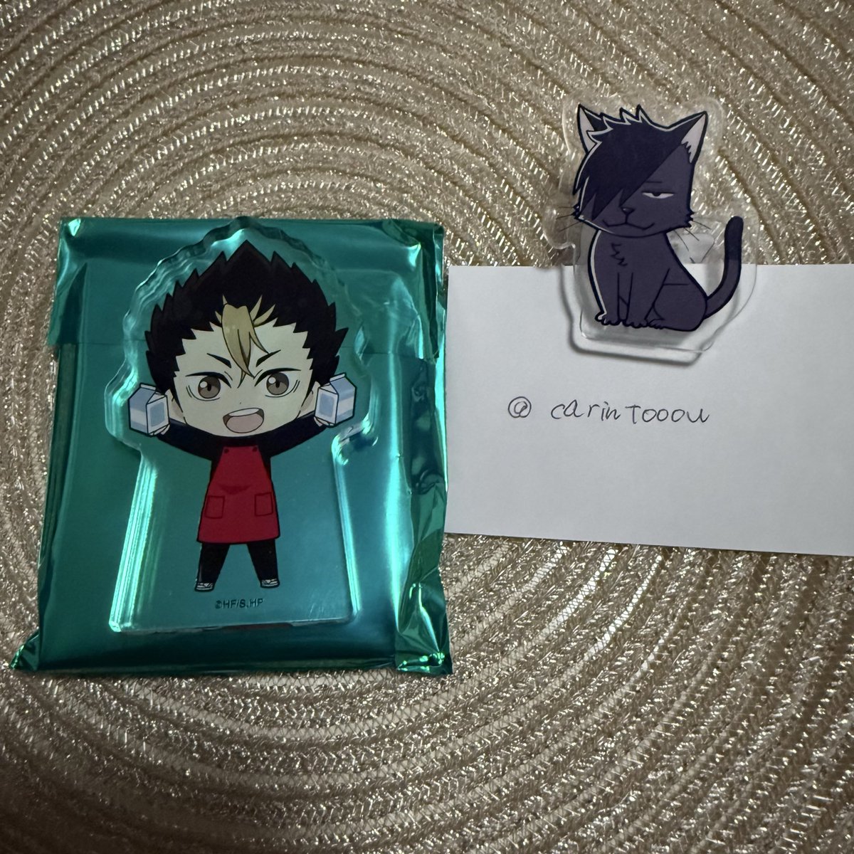 carintooou's tweet photo. 【交換】ハイキュー　ハートブレッドアンティーク

譲
2連アクキー　烏野(日向&amp;影山)、青城(及川&amp;岩泉)
アクリルブロック　西谷
ネームプレート　月島、西谷
コースター　日向、影山

求
同種黒尾＞ネームプレート 天童
コースター(後半)黒尾＞天童

郵送or福岡市内
コースターは緩募 https://t.co/EIU2yLDMot