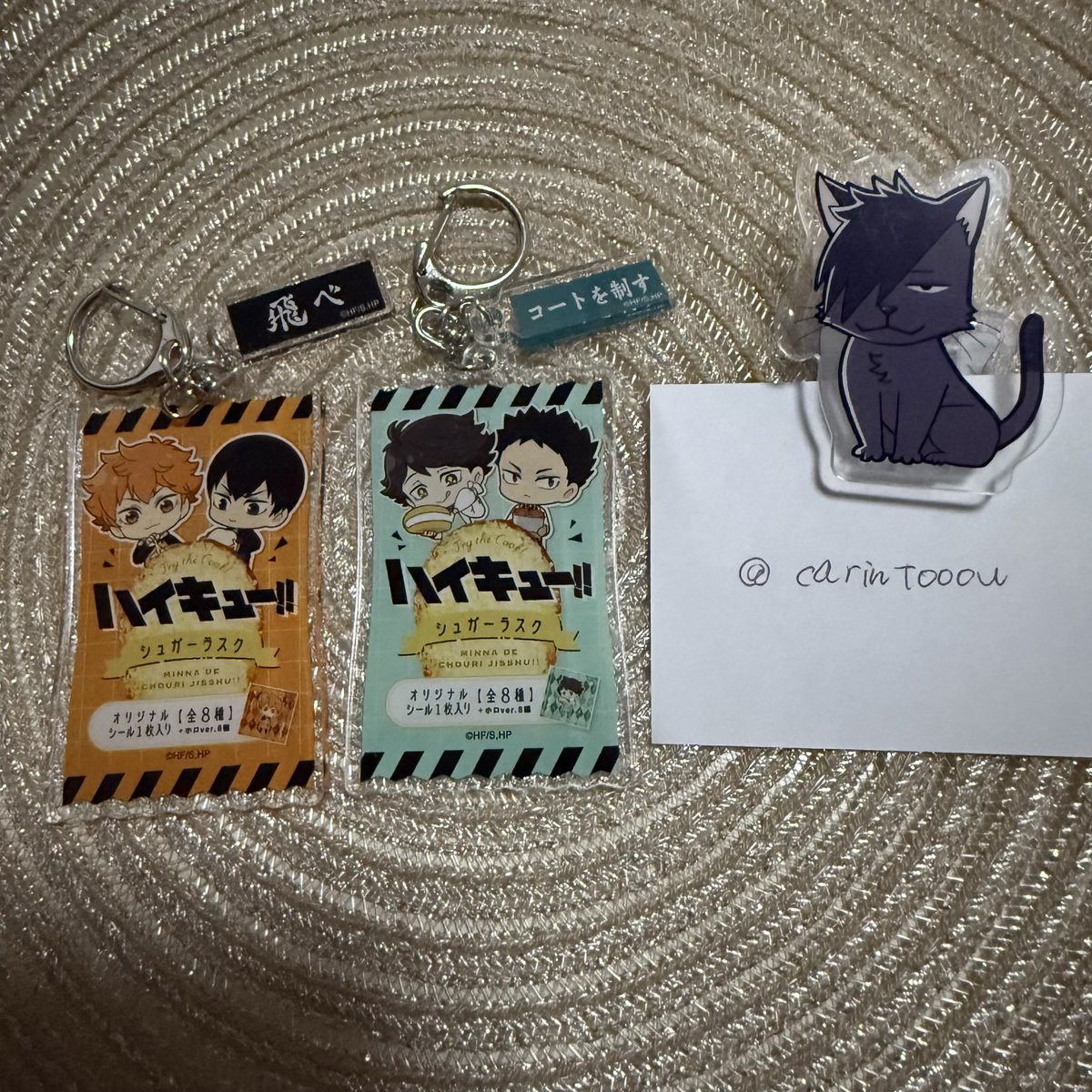 carintooou's tweet photo. 【交換】ハイキュー　ハートブレッドアンティーク

譲
2連アクキー　烏野(日向&amp;影山)、青城(及川&amp;岩泉)
アクリルブロック　西谷
ネームプレート　月島、西谷
コースター　日向、影山

求
同種黒尾＞ネームプレート 天童
コースター(後半)黒尾＞天童

郵送or福岡市内
コースターは緩募 https://t.co/EIU2yLDMot