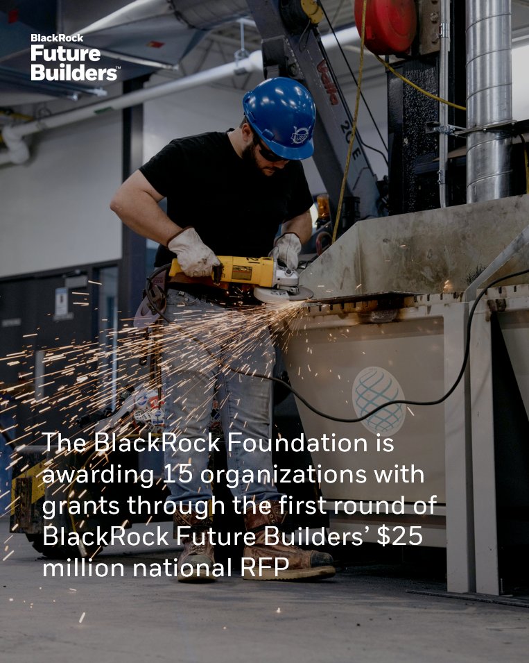 BlackRock's tweet photo. BlackRock Future Builders™ is expanding nationwide and into more than a dozen high-demand trades. Through the first round of a nationwide RFP, The BlackRock Foundation is awarding more than $13 million to 15 organizations.
 
The grants will help more than 5,400 people across 26 states prepare for careers in the skilled trades through access to apprenticeship opportunities, hands-on training and industry-recognized credentials. https://t.co/xxaomodpG4
