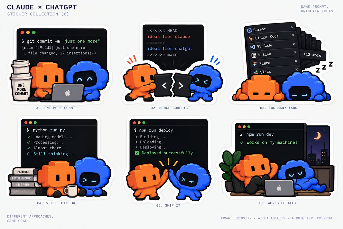 bcsayin's tweet photo. claude'nin sticker pack'i bitmiş, yemişsiniz hepsini.

ben de kendime bunları yaptım, bu hafta bastıracağım. https://t.co/exZbWvoZkV