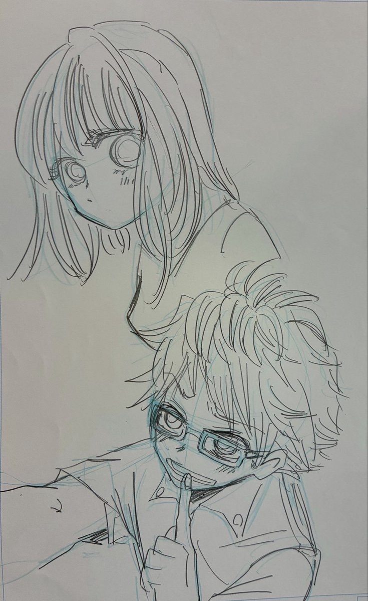haru1_studio's tweet photo. ←下書き　ペン入れ→
過去絵
#イラスト
#過去絵
#ミリペン https://t.co/T1zAwoVcob