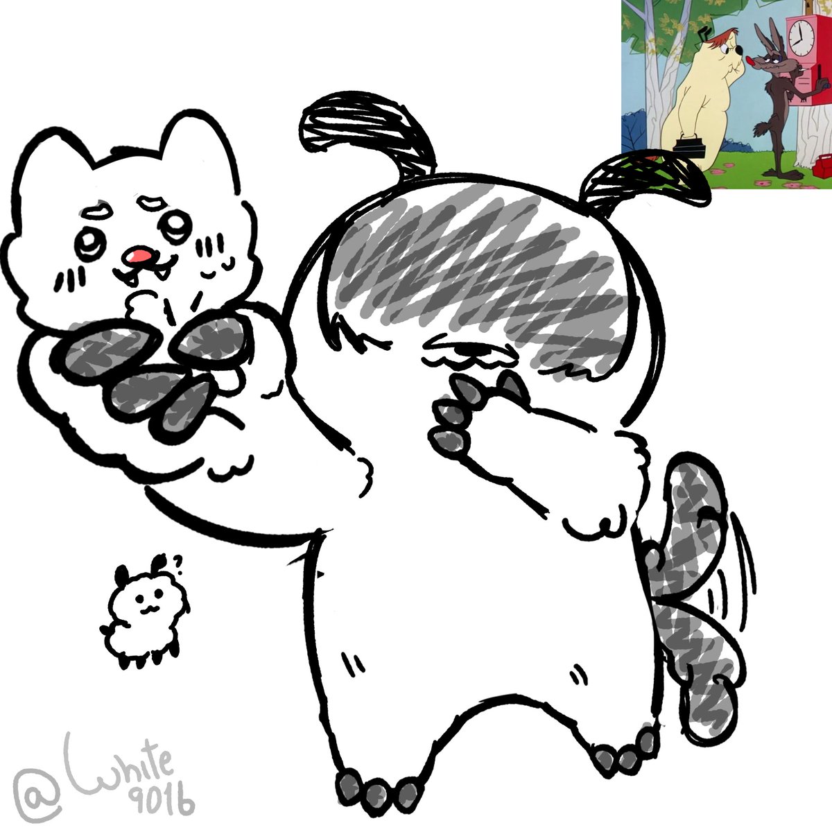 White901b's tweet photo. Eles são uma graça, uma pena o Sam ter sido usado de teste no filme :,( #coyotevsacmeㅤㅤ #looneytunesㅤㅤㅤ #sheepwolf https://t.co/lddbSEbQfv