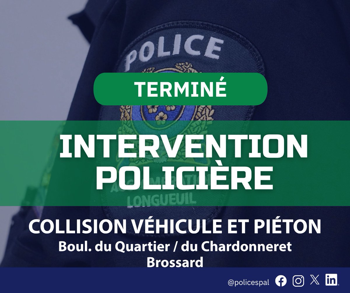 PoliceSPAL's tweet photo. MISE À JOUR (1er oct 8h25)

On ne craint pas pour la vie de la victime 
Entrave à la circulation terminée https://t.co/OyQdCE6xVl