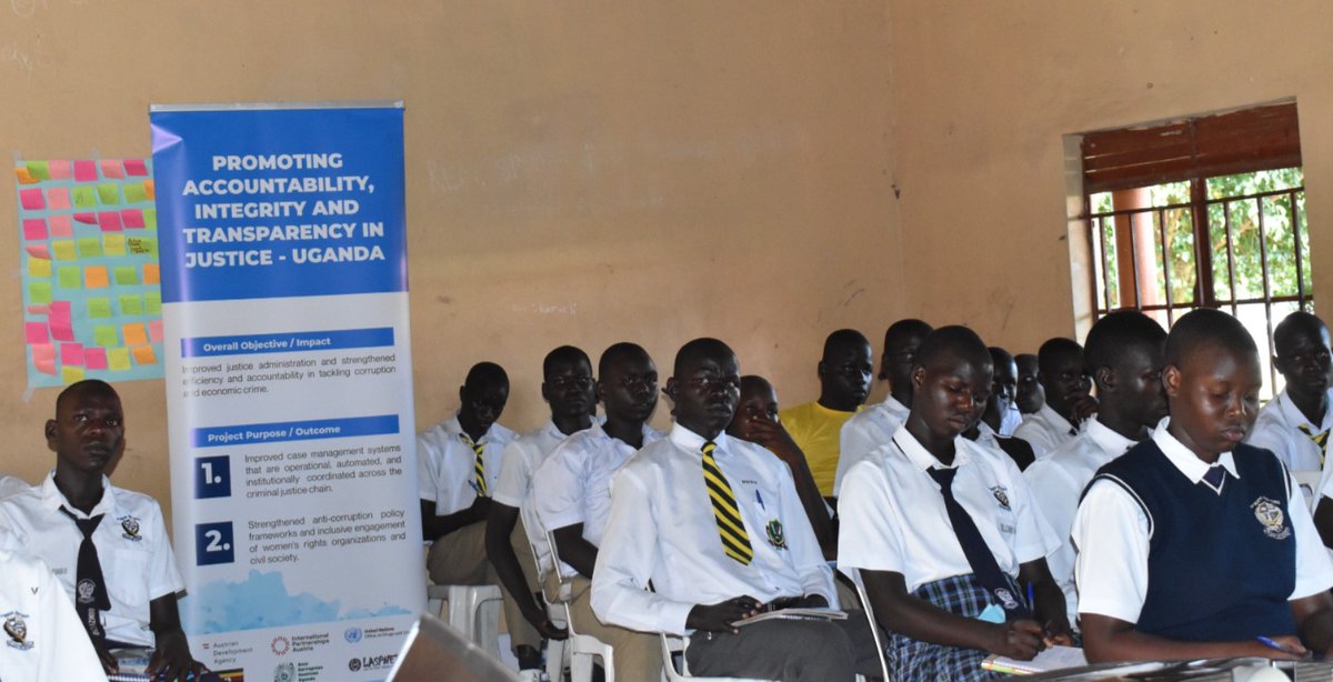 Accu_Ug's tweet photo. Capacity building for young people from our youth integrity clubs in Gulu district on integrity, transparency, accountability, corruption reporting and their role in the fight against corruption in the country.

In partnership with @UNODCEastAfrica, with support from @ADCinUganda https://t.co/YiVH7lrZxf