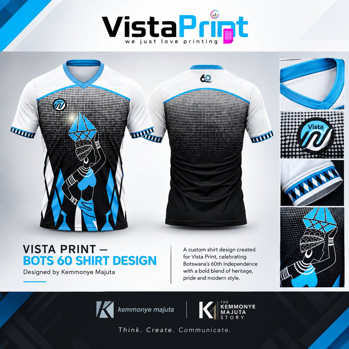 kemmonyemajuta's tweet photo. Bots 60 Shirt Design π§πΌ | Vista Print
A Bots 60 shirt design I created while working at Vista Print β blending Botswana-inspired visual elements with a modern sportswear aesthetic.
Designed by Kemmonye Majuta. π¨ππ§πΌ
#Bots60 #Botswana #GraphicDesign #VistaPrint https://t.co/Ut9DXQpM2l