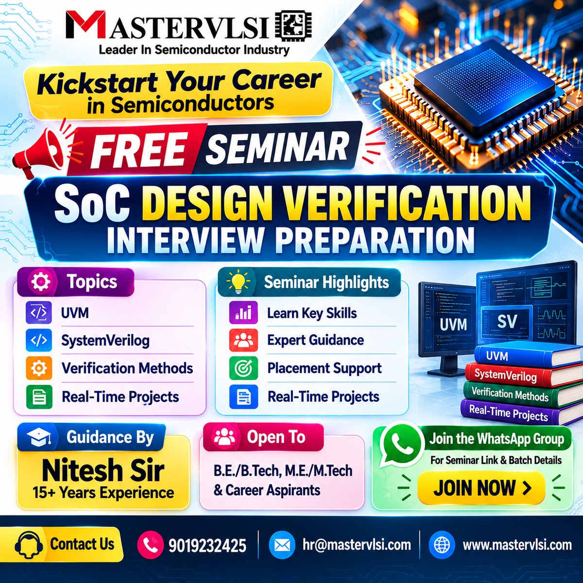 MasterVlsi's tweet photo. 💬 WhatsApp Community
https://t.co/fsh6HowOUx\

CONTACT: 📞 9019232425

🚀 BUILD YOUR VLSI CAREER WITH SKILLS THAT SEMICONDUCTOR COMPANIES ACTUALLY LOOK FOR!

#VLSI #DesignVerification #VLSIJobs #Semiconductor #Mastervlsi #MASTERVLSI #mastervlsi https://t.co/KhL0dIdBMz