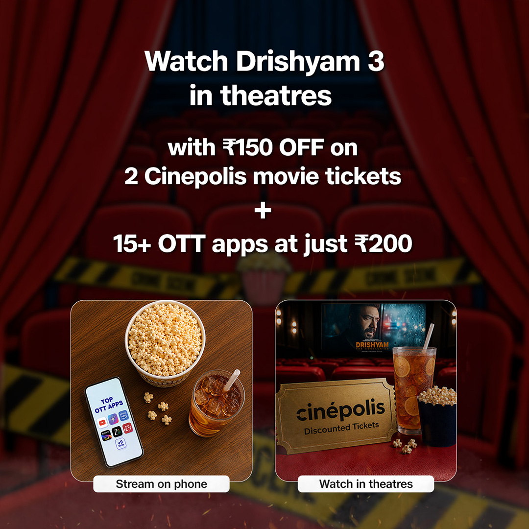 reliancejio's tweet photo. All eyes on Vijay! 👀

Get ₹150 OFF on Cinépolis tickets + 15+ OTT apps at just ₹200.

Link: https://t.co/7gOSD6Ubt4

#Jio #OTTPass #Drishyam3 #Entertainment #Cinepolis #Offer #DrishyamTheConclusion https://t.co/Gykc1WiyZP