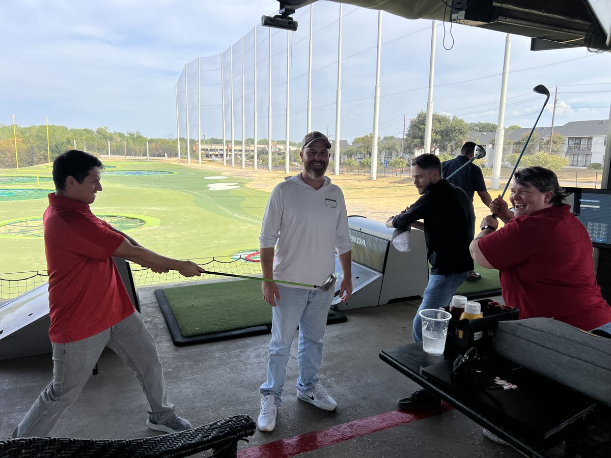 stackcontech's tweet photo. The best trainer at our Dallas Adopt-a-Thon last week wasn't even on our payroll. 🏌️

We brought our team to Top Golf to sit with STACK customers - hearing what they love, what frustrates them, and what they wish existed. Then one customer started teaching another. https://t.co/x78DR433Dh
