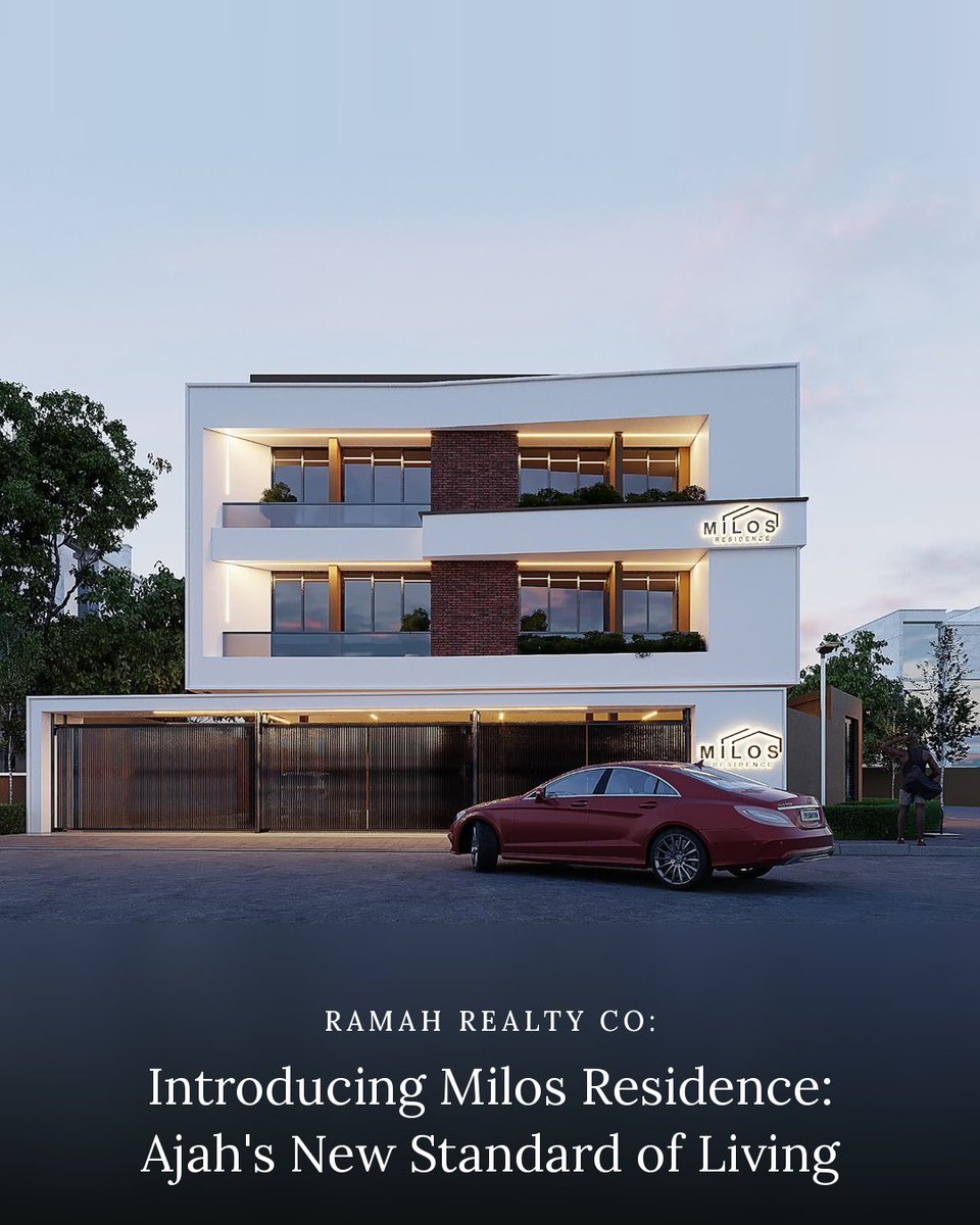 arramahrealty's tweet photo. Introducing Milos Residence — Ajah
Studio ₦60M | 1-Bed ₦85M | 2-Bed ₦110M. 30% deposit, up to 9-month plan, 6 months interest-free. Smart security, gym, panoramic balconies. 

Comment "MILOS" or DM for details. — Ramah Realty Co
#Ajah #LekkiAjah #LagosInvestment #Offplan https://t.co/BciHTk2JAm