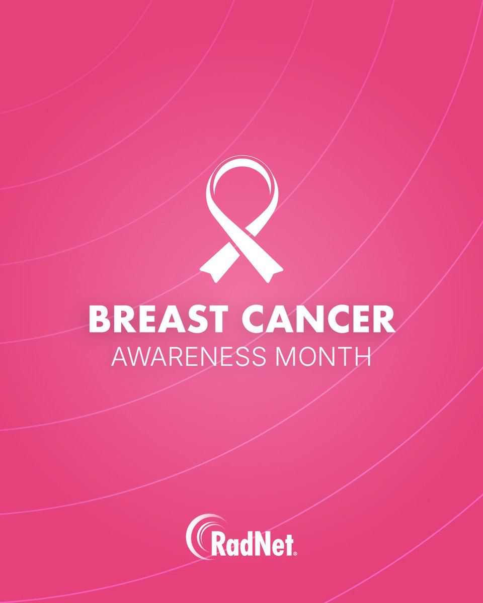 RadNetImaging's tweet photo. October is Breast Cancer Awareness Month, a time to raise awareness about the importance of regular screening, early detection and access to high-quality breast care.

When breast cancer is detected at a localized stage, the five-year relative survival rate is greater than 99%, according to the American Cancer Society.

At RadNet, we’re committed to advancing breast cancer screening and early detection while expanding access to high-quality breast care. From our network of imaging centers to MammogramNow™, Maddy Mobile Mammography Coaches and Enhanced Breast Cancer Detection™ (EBCD™), powered by DeepHealth, we continue to bring innovative screening options closer to the communities we serve.

Throughout Breast Cancer Awareness Month, we’ll share information and resources designed to empower women to take an active role in their breast health.

#RadNet #BreastCancerAwarenessMonth #BCAM