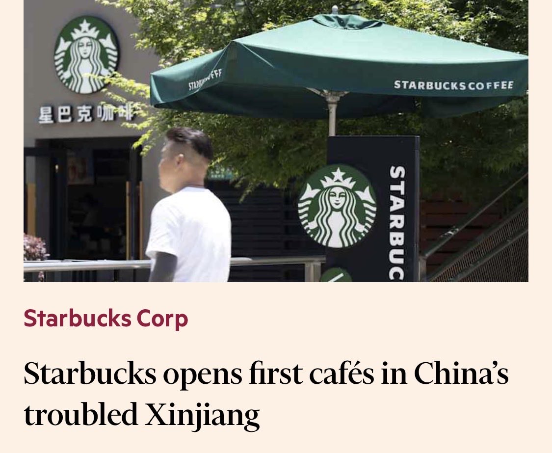 TheresaAFallon's tweet photo. Volkswagen pulled out of China’s Xinjiang Uyghur Autonomous Region after 12 rather shameful years. 

German automaker’s exit demonstrated the near impossibility of operating responsibly in a region where the UN concluded in 2022, following a landmark investigation, that a “pattern of large-scale arbitrary detention occurred” in Xinjiang that could constitute “crimes against humanity”. Charbucks will not be getting my business.