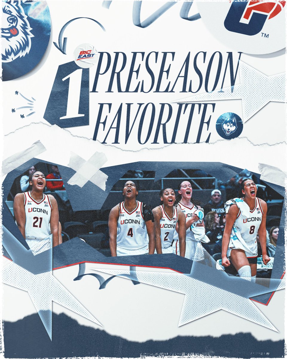 UConnWBB's tweet photo. The Huskies were picked first in the BIG EAST Preseason Poll! https://t.co/2jJUOW1MOu