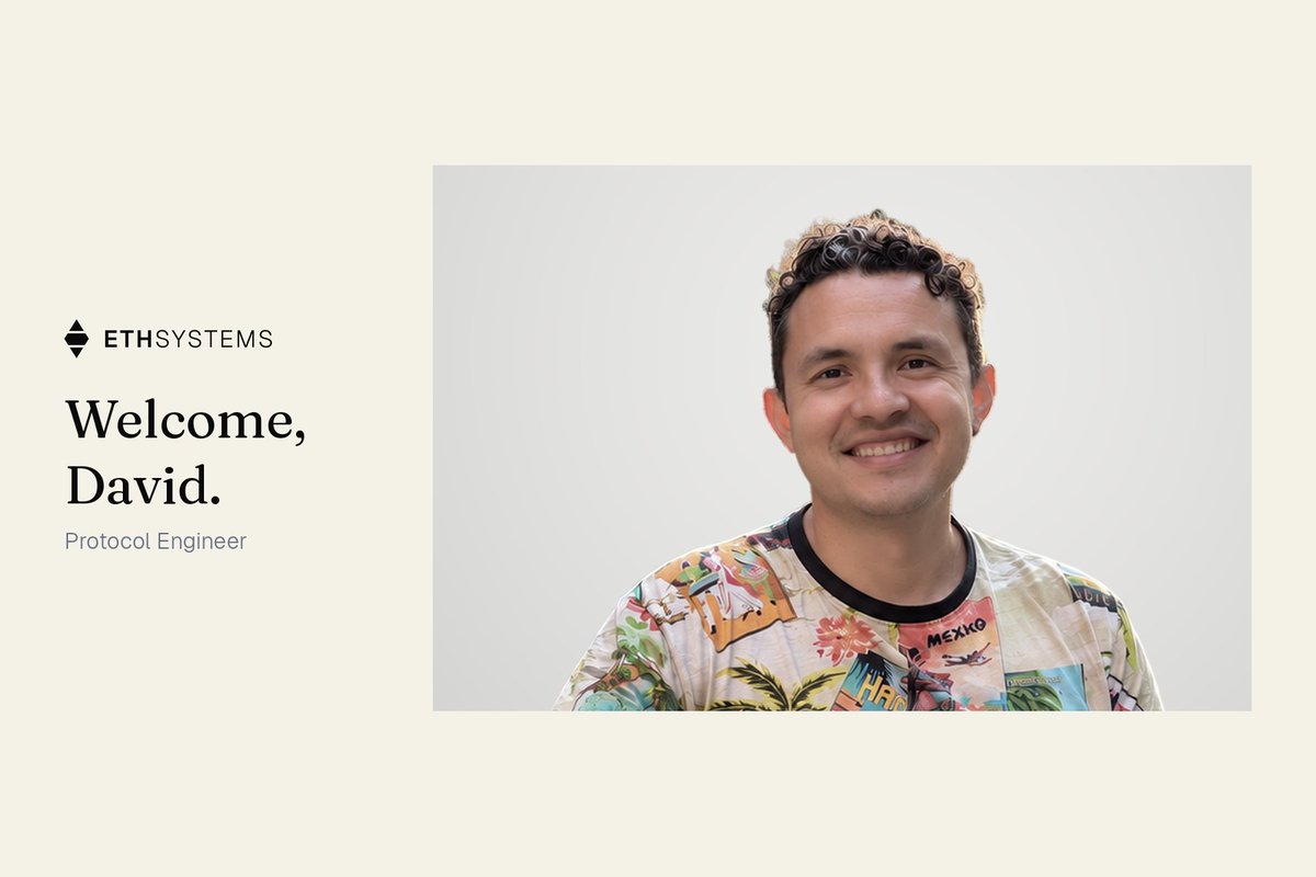 eth_systems's tweet photo. We're glad to welcome David (@david__nunez) to EthSystems as Protocol Engineer.

David has spent more than 15 years in cryptography and information security, the last 8 in Ethereum and web3. Most recently he was CTO of NuCypher, leading TACo, an access control layer built on threshold cryptography, and he built the staking and governance smart contracts for Threshold Network.

He holds a PhD in Cryptography from the University of Málaga, and his research has been published at CRYPTO, AsiaCCS and in the Journal of Cryptology.

At EthSystems, David joins as Protocol Engineer. He'll work out which cryptographic building blocks hold up against institutional requirements, how they compose, and what they cost to run, and turn that into reference implementations institutions can test themselves.

Welcome, David.

Let's build confidential systems on Ethereum for institutions.