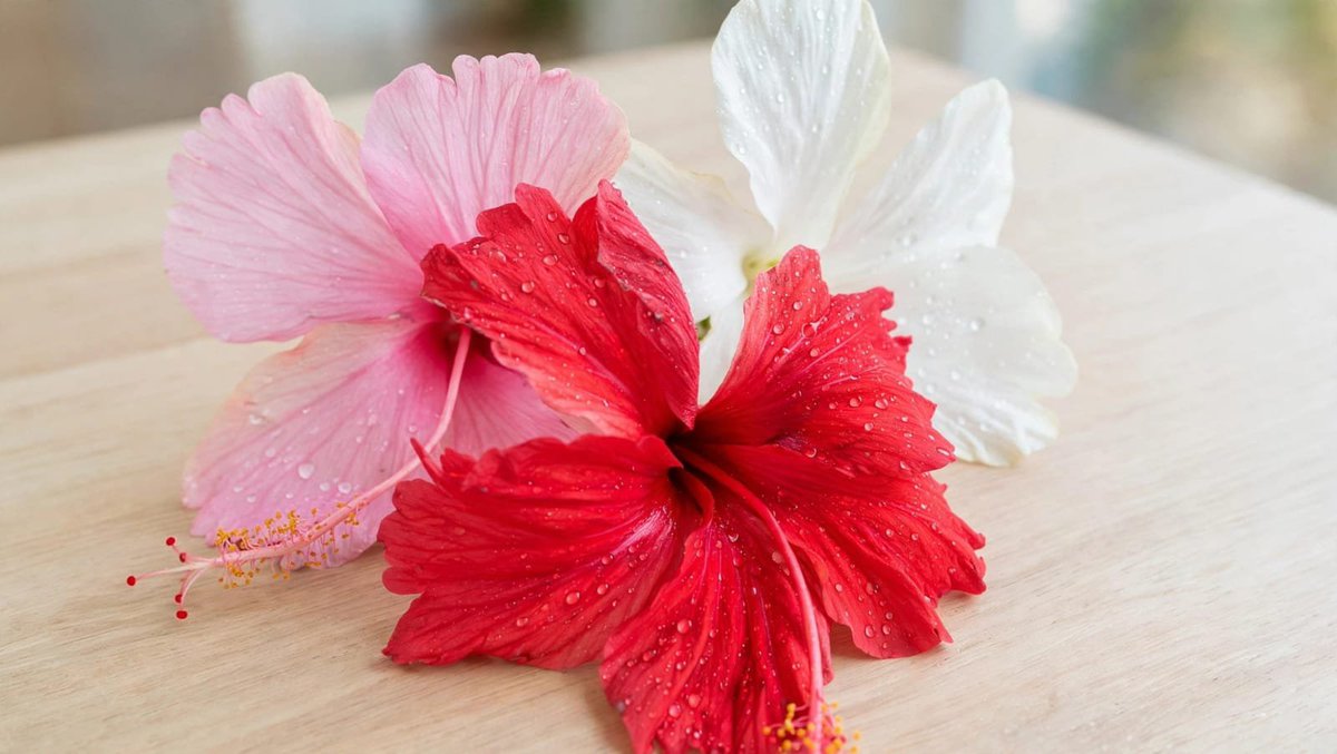 Artifyme927347's tweet photo. 🌺💧✨
 Woke up to find THREE colours of hibiscus blooming together — red ❤️, pink 🩷 &amp; white 🤍 — all fresh with dewdrops!
Nature really shows off sometimes. Can't get over this trio 🥹🌿📸
#FlowerPhotography #NatureLovers #GardeningTwitter #MyClick #MorningMagic 🌸💖 https://t.co/FWVmg5W28s