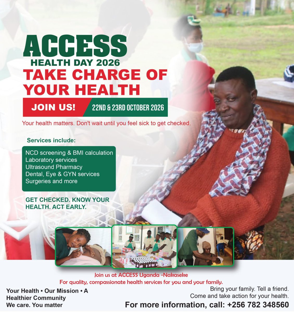 Internist_02's tweet photo. @ACCESS_UG  
Nakasake Medical Camp 2026
📅 22–23 October 2026

🩺 NCD screening, laboratory, ultrasound, pharmacy, dental, eye &amp; GYN services, surgeries and more.

Take charge of your health. Get checked. Act early.
📞 +256 782 348560

@mtnug @Airtel_Ug Your support is highly 💪 https://t.co/T5S4YYmKyZ
