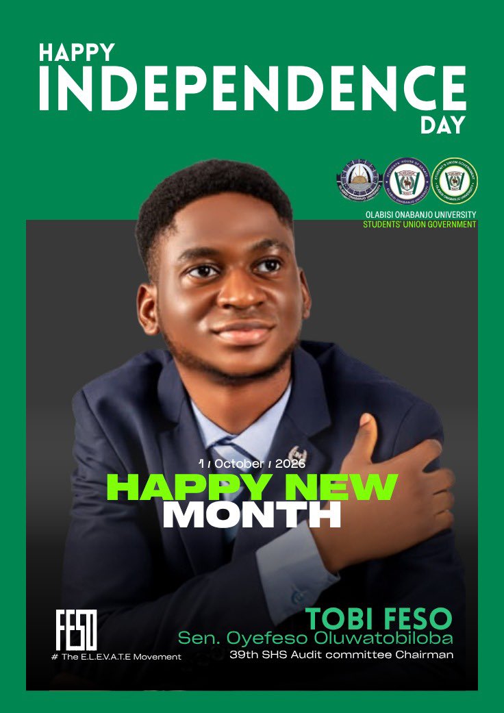 TOBILOBADo92015's tweet photo. A new month, a new beginning, and another opportunity to serve.

As we celebrate 66 years of Nigeria’s independence, may we continue to believe, build and contribute our own quota towards the Nigeria we desire. https://t.co/vREDCVteqE