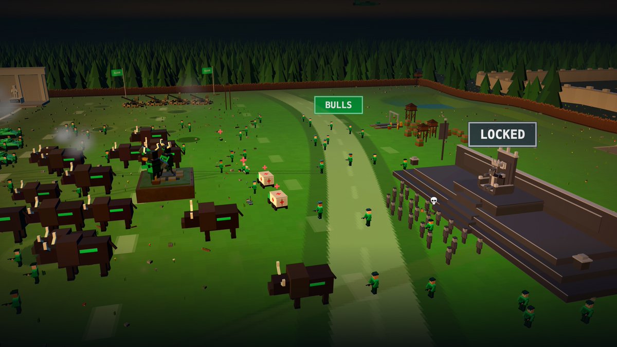 Ansemgamess's tweet photo. The Bulls now occupy much more of the battlefield. 🐂🐻

More soldiers, tanks, structures and positions have been added as we continue connecting the game world to the market.

$ANSEM is still at the center of it all, with the battlefield reacting to market activity in real time. https://t.co/3MAe76zVdn