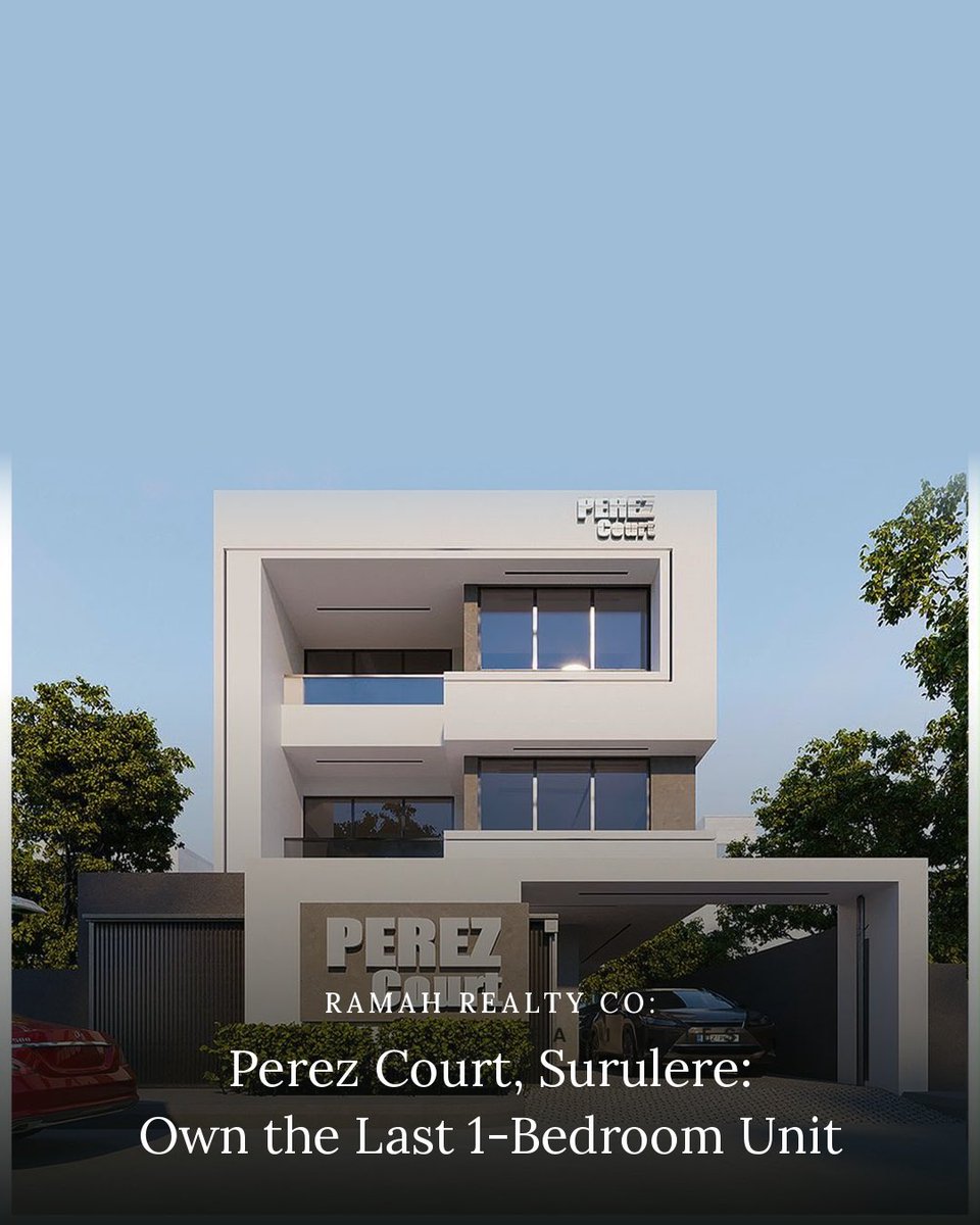 arramahrealty's tweet photo. Perez Court — Surulere Own the last 1-Bed unit at ₦100M, ₦10M/yr potential. Studio also avail at ₦60M, ₦7.2M/yr. Fully furnished, 24/7 power/security, CCTV, home automation. 

Comment "PEREZ COURT" or DM for More info

#Surulere  #LagosShortlet #PropertyInvestment #Outright https://t.co/0LdFZVfKj9