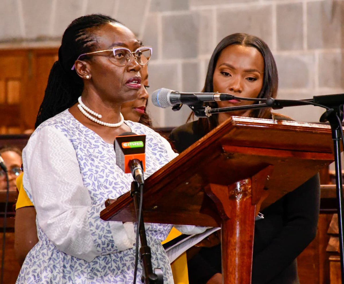 BravinYuri's tweet photo. H.E Edwin Sifuna at the requiem mass of the late Mwalimu Jackson Karua this afternoon at the All Saints Cathedral, Nairobi. https://t.co/IDBfoK7rMG