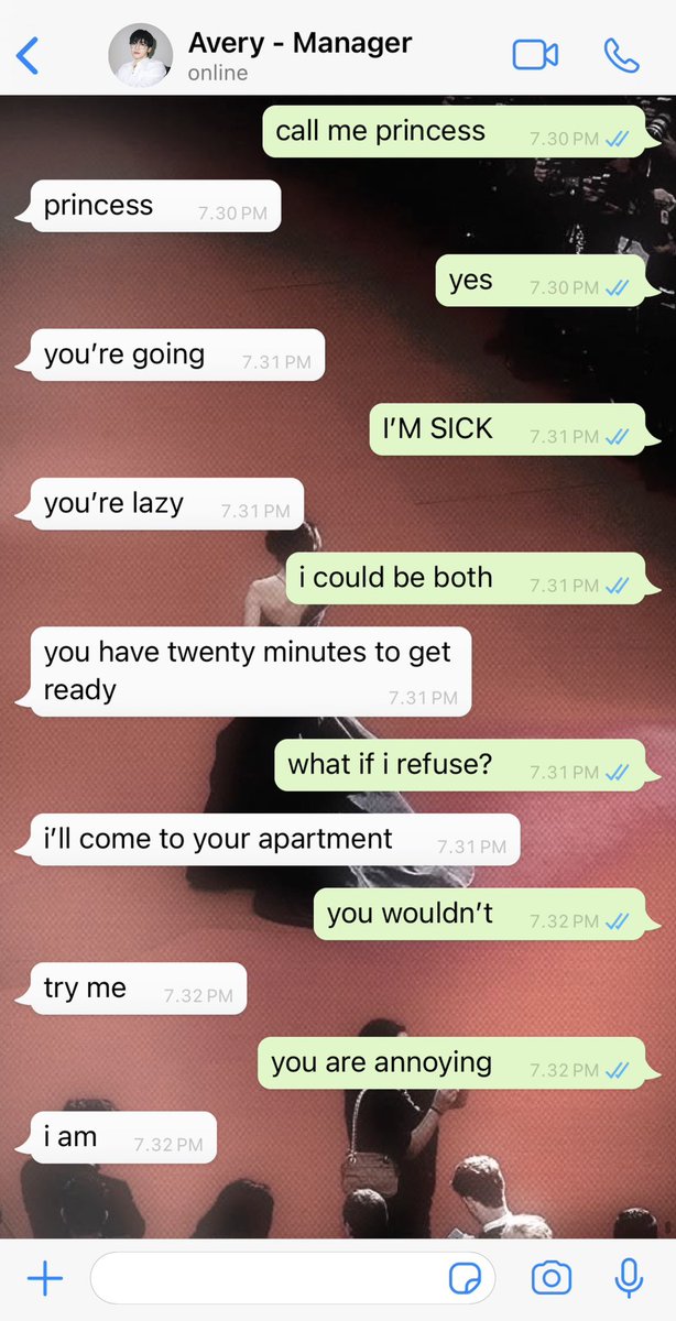 charmantaes's tweet photo. whitory au | part 5

vivienne tries to fake being sick just to skip a meeting. unfortunately for her, avery knows her way too well https://t.co/d2GAvhmWUE