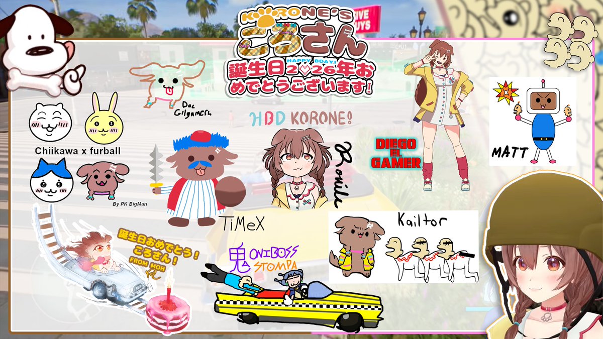 Kontaruu's tweet photo. ころさん2026年お誕生日おめでとうー🎂🐶‼️

お誕生日に世界中のころねすきーで描いたキャンバスをころさんにお届けします🫴🖼️
この1年間でころさんと積み重ねた思い出や大好きの気持ちが沢山詰まった素敵な贈り物です🎁🌷

#戌神ころね生誕祭2026
#ころさん生誕祝い寄書2026
#できたてころね
⬇️DL⬇️ https://t.co/90PqFts0Ut