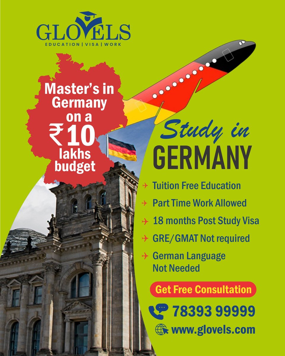 GlovelsOfficial's tweet photo. ✨ Study in Germany: Master’s on a ₹10 Lakh Budget!
No Tuition Fees at Public Universities
Affordable Living Cost
Globally Recognized Programs
18-Month Post-Study Work Visa
GRE/GMAT Not required
#MastersInGermany #StudyInGermany #GlovelsOverseas #GermanEducation #StudyAbroad https://t.co/Ej8AeXdBWQ