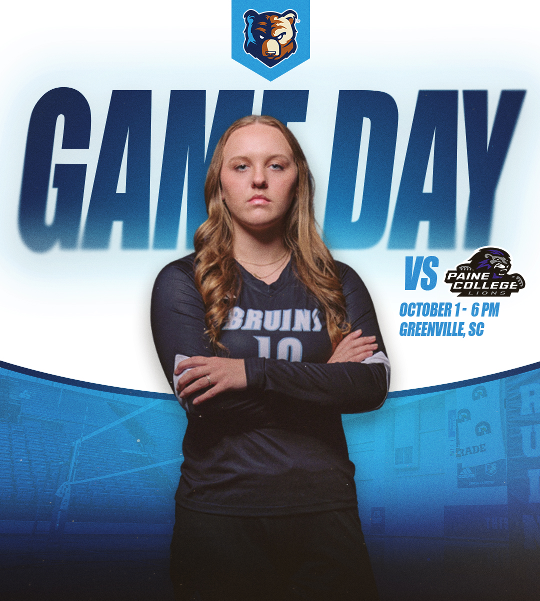 BJUBruins's tweet photo. It's GAME DAY! 🐻🏐

The volleyball team looks to extend their winning streak with a 6 pm contest against Paine College. 

Follow along. ➡️ https://t.co/0pplqkwyWK https://t.co/5hL6Qy5cHO