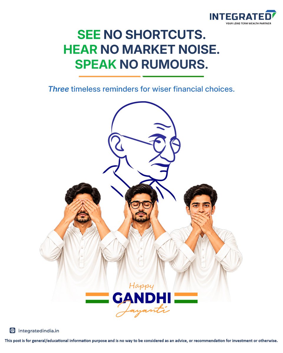 Integratedtweet's tweet photo. Good financial decisions begin with discipline, awareness and informed choices.

#GandhiJayanti #FinancialLiteracy #InvestorAwareness #FinancialPlanning #IntegratedEnterprises https://t.co/z4ehrTiPRT