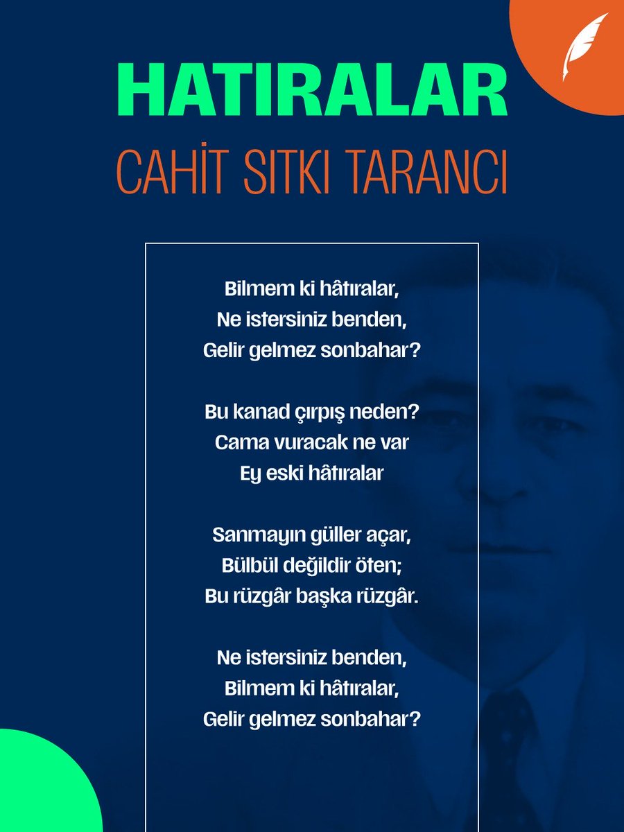 SabriyeEngin's tweet photo. MBA Okullarında ayın teması Sonbahar, Hatıralar şiiri ile ayın ilham veren şairi Cahit Sıtkı Tarancı.

Şiir sanatı MBA'de!

#SenDeGel https://t.co/KGIewvYLZ6