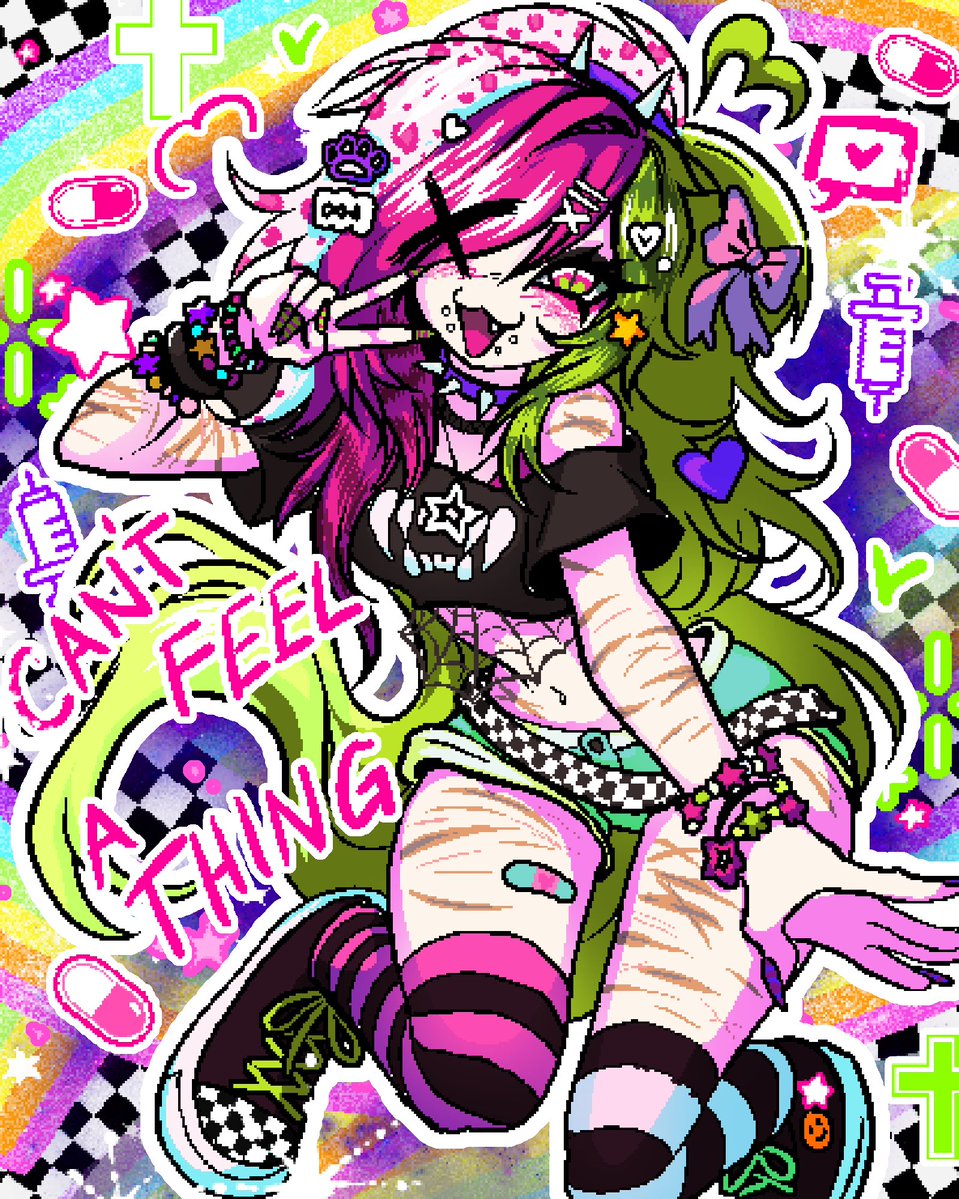 xxxzoezombiexxx's tweet photo. MY ART OF THE OC @BelobogLover GIFTED TO ME!! im genuinely in love with her so i had to draw her looking all scenemo art style. https://t.co/fTVU6yKo2q