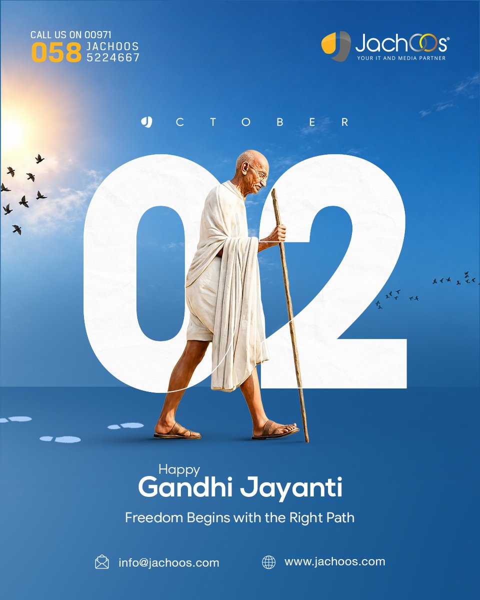 JachOOsltd's tweet photo. Let us honour the legacy of Mahatma Gandhi and his timeless values of truth, peace and non-violence.
Happy Gandhi Jayanti!
#gandhijayanti #MahatmaGandhi #october2 #jachoos #fatherofnation https://t.co/51NuUoM22u