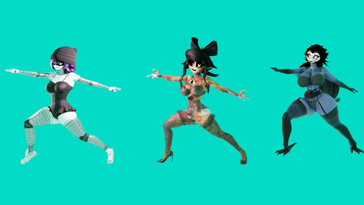 auto537's tweet photo. same poses as previous render, but three different background colors ^-^
#helluvaboss #murderdrones #femstolas #cyn #tessa #uzidoorman #thicc #ladies #drone #demon #owl https://t.co/PH2IjaDVWb
