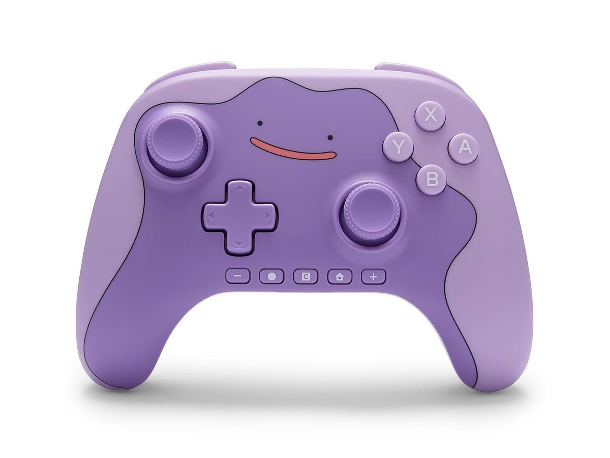 Wario64's tweet photo. Pokémon: Ditto - PowerA Advantage Wireless Controller for Nintendo Switch 2 up for preorder on Amazon ($50.99) https://t.co/2b5KPrjrT2 #ad https://t.co/9Mz4d6sLTk